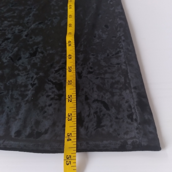 90's Nina Leonard black crushed velvet maxi dress size S, mock neck. Festive. - Picture 6 of 8